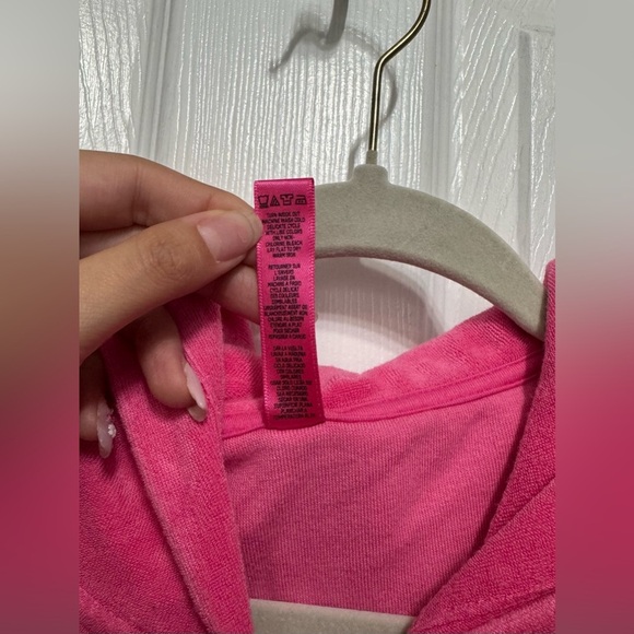 SKIMS Pink Terry Cloth Full Zip Hoodie W/ Pockets Women’s Size 2X - Picture 9 of 11